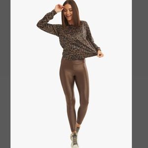 Gold/bronze Lustrous High Rise Legging by Koral